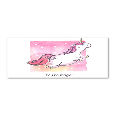 Pink unicorn 1 Piece Wrapped Canvas Wall Art