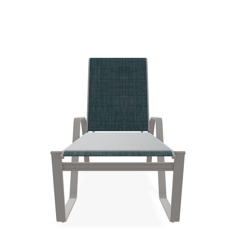 Holna Outdoor Rust-Resistant Metal Chaise Lounge, Ella, Textured Warm Gray