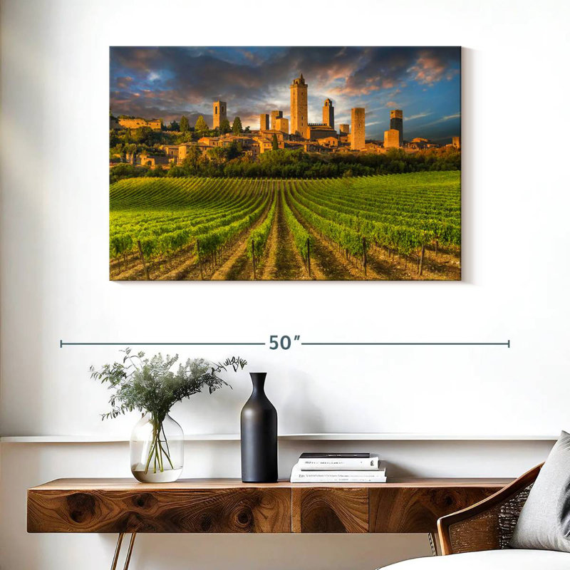 Ravi San Gimignano Sunset, 26" H x 39" W