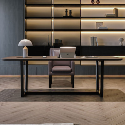 Smoky color Rectangular Solid + Manufactured Wood desks