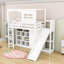 Lit mezzanine simple avec garde-robe, glissade, lumières DEL et tablettes de rangement