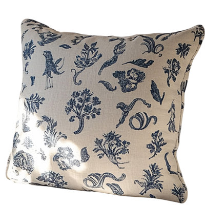 Classical Botanical Bird Print Pillow