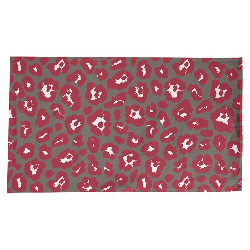 Animal Print Cotton Blend Tablecloth, 102'' x 58'', Tan
