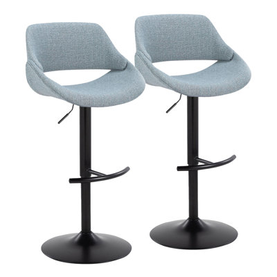 Tabouret de bar réglable Najrin avec repose-pieds arrondi en T (ensemble de 2)