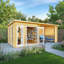 20ft x 10ft Studio Pent Log Cabin With Patio Area UPVC Windows & Doors (44mm)-105863324