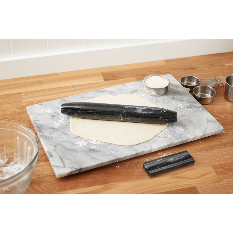 Fox Run Brands Marble French Rolling Pin, Black