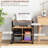 Mobile Printer Stand In Rustic Brown With Charging Ports. Keep Office Neat. Adjustable Shelf. Wheels For Mobility. Versatile Desk Power Organize Supplies. And Adjustable. Stylish Workspace