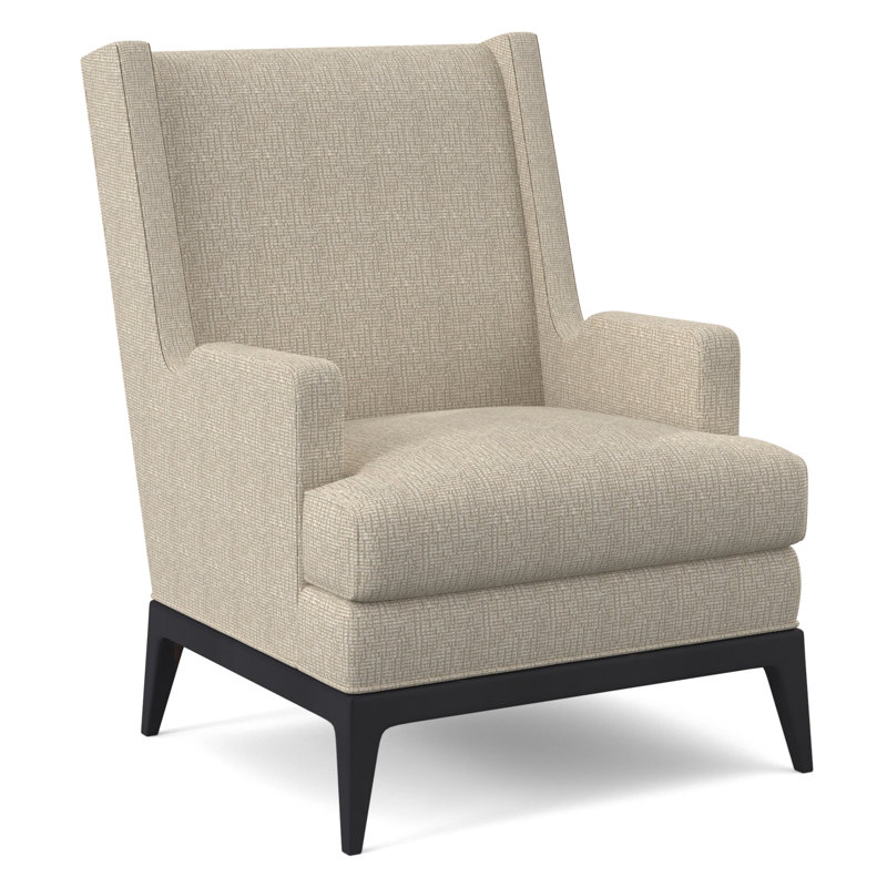 Cooper Upholstered Wingback Chair, Stepping Stones Ivory, Vintage Ebony