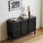 Retro Black Solid Wood Sideboard