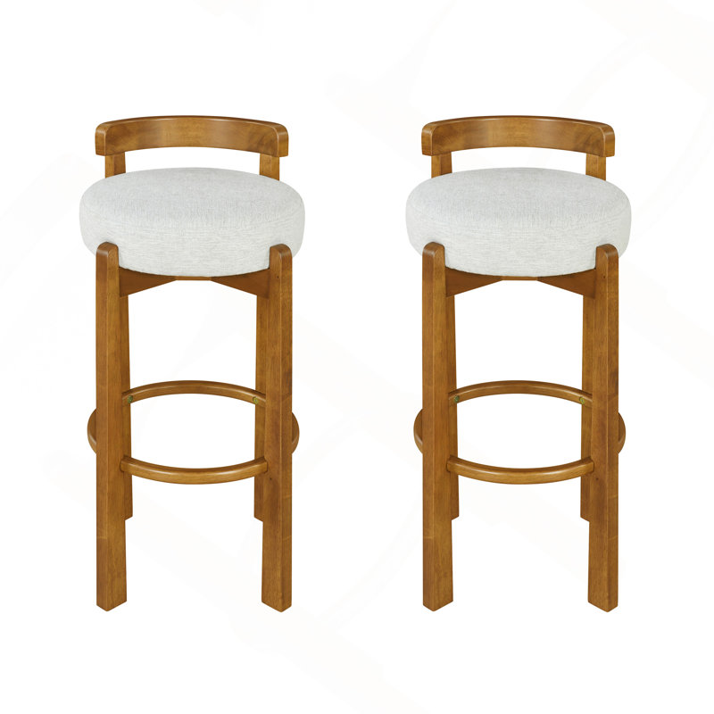 Ensemble de 2 tabourets de bar Elise, Ivoire ivoire