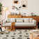 Grimpante 82.68'' Square Arm Cotton Linen Fabric Sofa with Wooden Frame