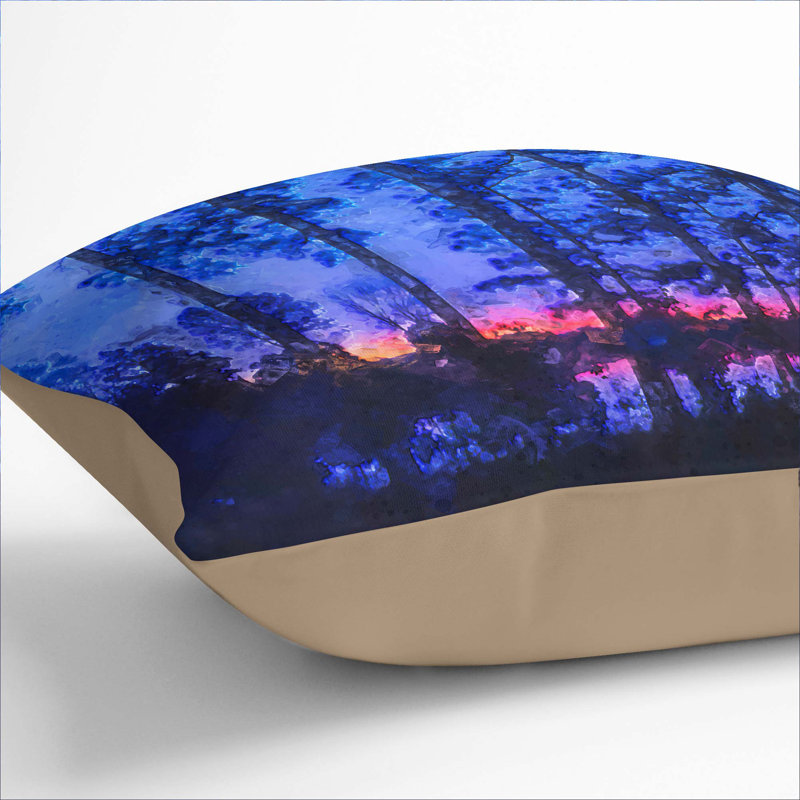 Sunset Through the Trees Cushion with Filling, Stone, 55cm H x 55cm W x 20cm D