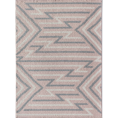 Miko Contemporary Strawberry Milk Area Rug