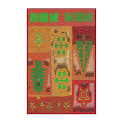 Tapis à motifs rose clair / vert