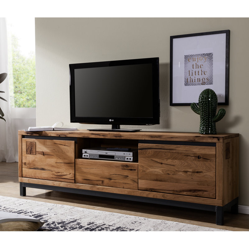 Villanders Unfinished TV Stand for TVs up to 78", Tobacco Brown