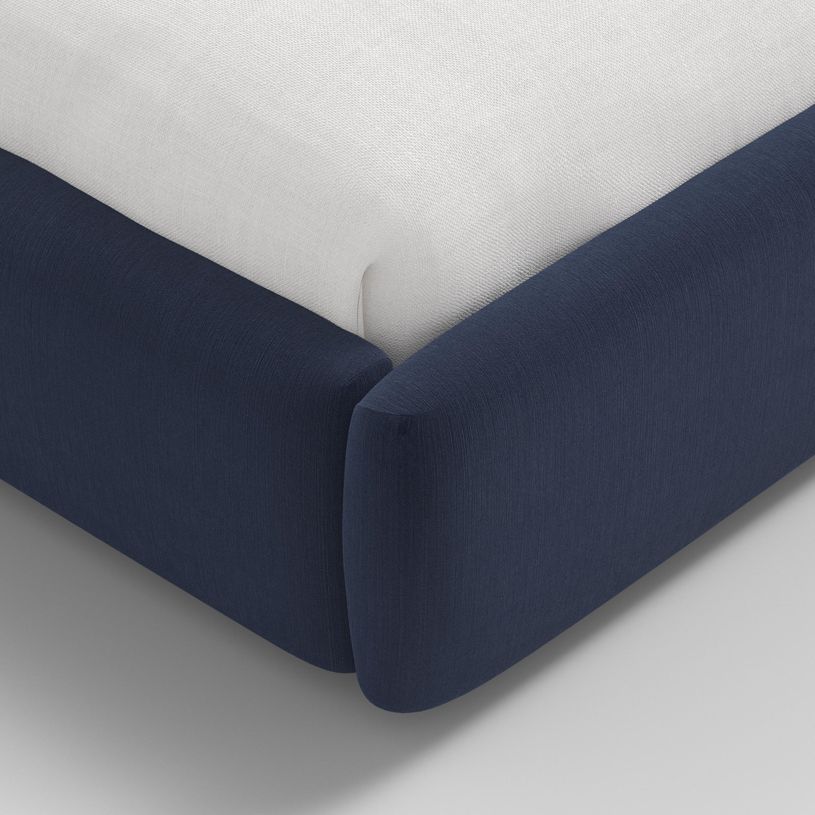 Linen Upholstered Bed, Full / Double, Ocean Performance Velvet