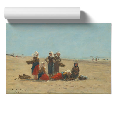 Women on the Beach at Berck by Eugene Boudin - Frameless Print