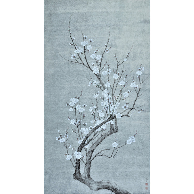 Plum Blossoms by Xiu Yitang - Single Picture Frame Print, 33.5" H x 17.5" W x 0.94" D