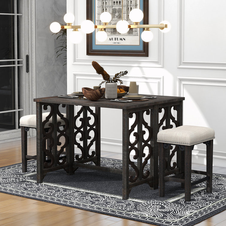 3 piece Dining Set, Counter Height Breakfast Nook, Dining Table Set