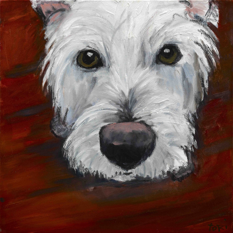 « red dash » par tori campisi, reproduction d’art sur toile tendue, 40 po x 40 po