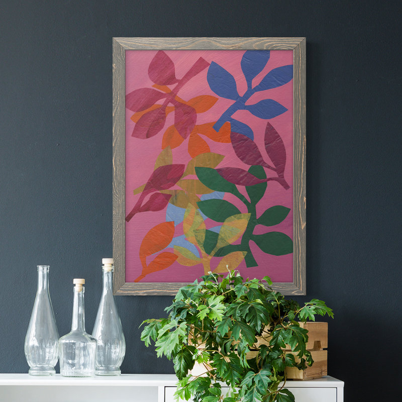 Toile encadrée de qualité supérieure Vivid Stems III - prête à être accrochée, H 20 po x l 17 po x P 1 po, gris