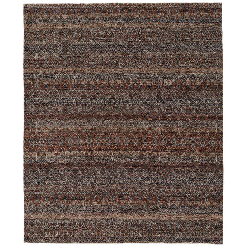 Tapis brun Ikat Posey, Rectangle 8 pi 6 po x 11 pi 6 po