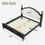 Lit plateforme en bois avec tête de lit tapissier et pieds robustes-7792080-7792082