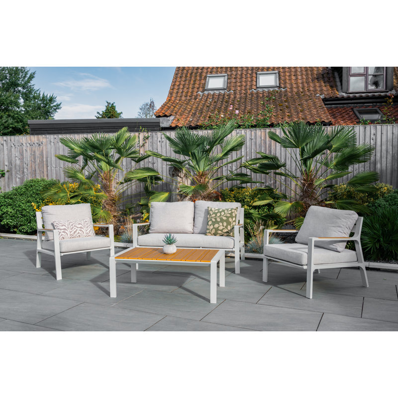Stratton Teaklook Lounge Set in Beige