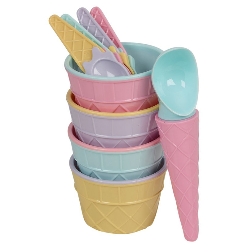 Isabelle & Max Plastic Fruit Bowl, Light Pink/Light Purple/Light Blue/Light Brown