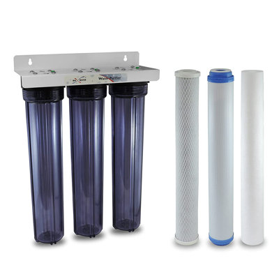 Système de filtration d'eau à 3 étages pour toute la maison 20 x 2,5 pouces Max GAC + CTO