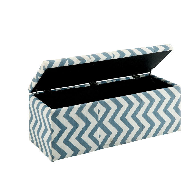 Banc de rangement rembourré Zarah, Bleu