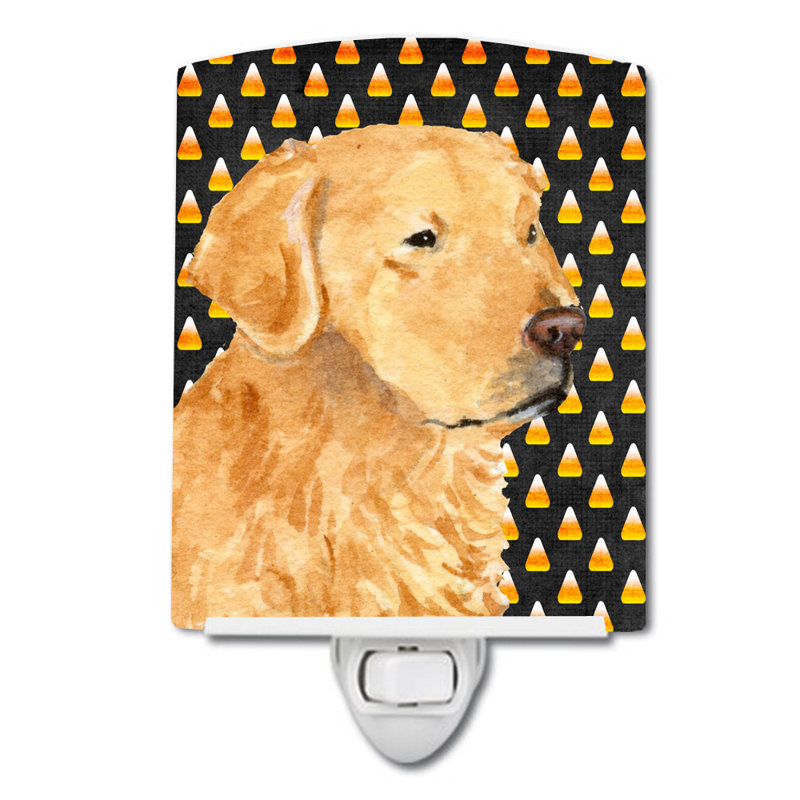 Éclairage pour nuit en céramique french bouledogue bonbon, Golden retriever