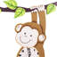 Sunny Safari Monkey Wall Clock, Brown/Green