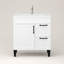 Meuble-lavabo autoportant blanc 32 po avec lavabo en céramique 32 po, 1 porte et 2 tiroirs à fermeture en douceur