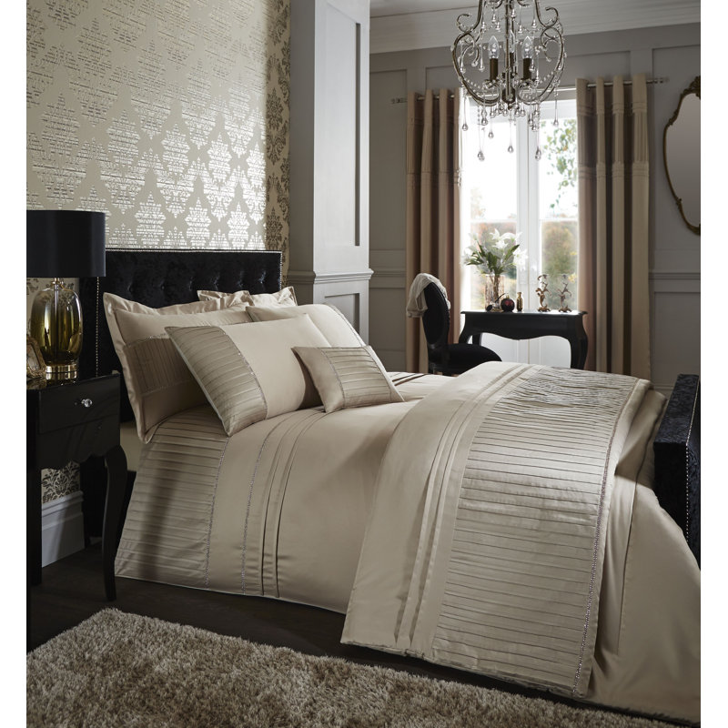 Diamante Pleats Eyelet Blackout Curtains