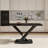 63"Modern artificial stone black curved black metal leg dining table -6 people-953352459-948996408