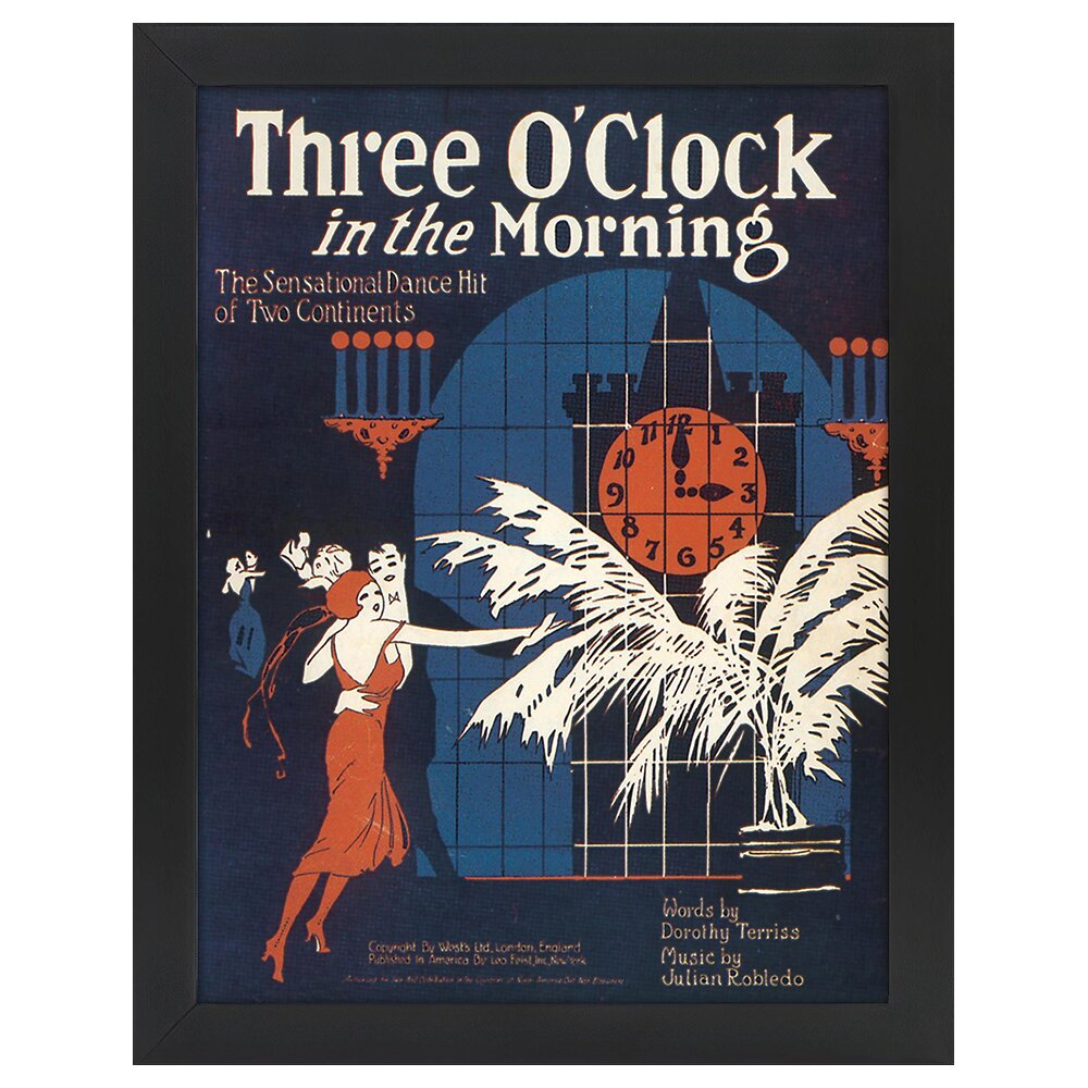 Leinwandbild Vintage Music Cover Drei Uhr morgens