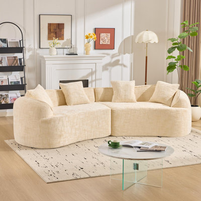 4-seater Curved Sectional Compression Sofa