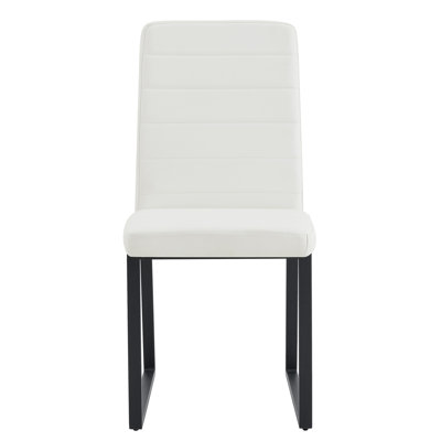 Ensemble de 2 chaises de bureau / salle à manger en polyuréthane de première qualité avec mousse haute densité, pieds en fer robuste (peinture en aérosol) et plusieurs couleurs. Assemblage facile