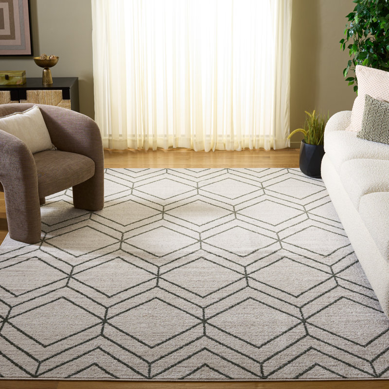 Tapis géométrique Wyckwood Performance, Rectangle 8 pi x 10 pi