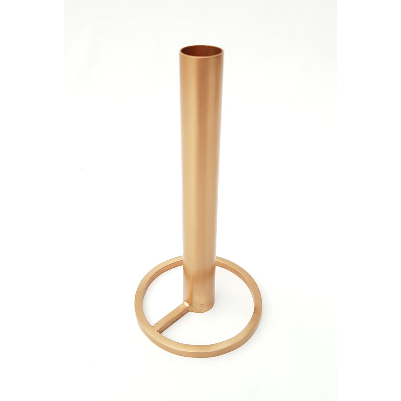 Metal Tabletop Candlestick, 20cm H x 10cm W x 10cm D