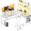 L Shaped Desk with LED Light & Power Outlet, Reversible Corner Gaming Desk with Storage Shelves & Drawer, Computer Table with Monitor Stand for Home Office, Work & Study,L Shape Set 2 Desks & Storage Shelf-1633862384-1637632991