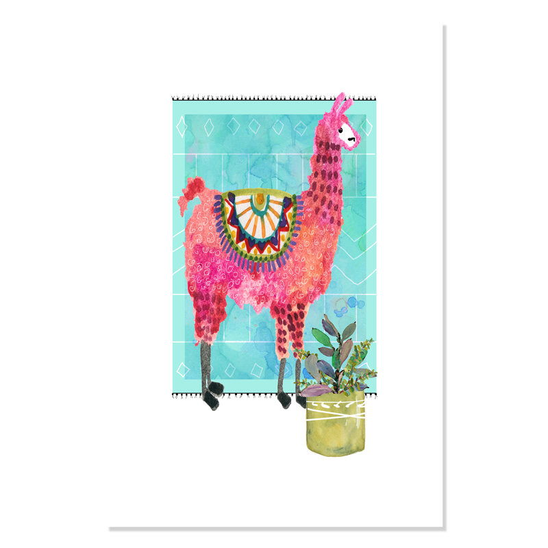 Impression sur papier roulé «Lovely Llama III», H 36 po x l 24 po x P 1 po