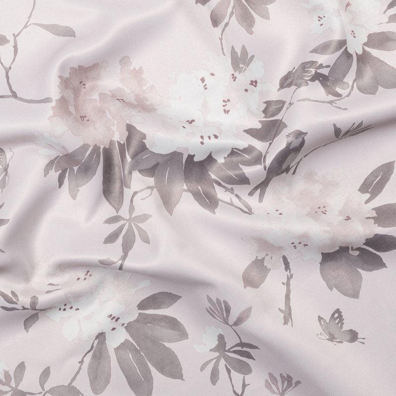 Bicester Elegant Blackout Floral Panel w/ Grommet, 52" W x 63" L, Blush