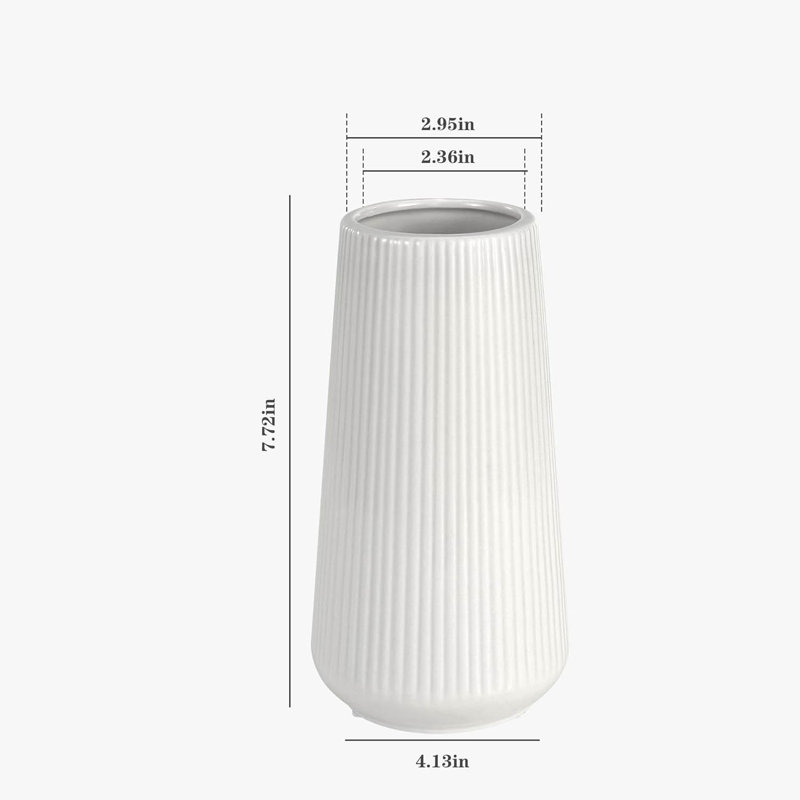 Ceramic Table Vase, White