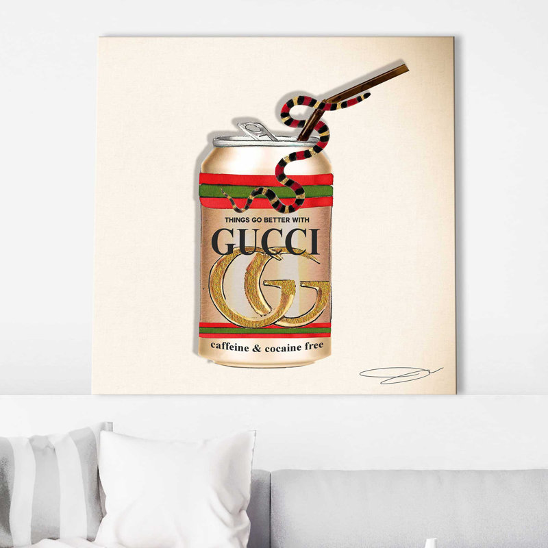 "Things Go Better With Gucci (Square)" par Jodi - impression, H 28 po x l 28 po x P 1,5 po, Toile tendue