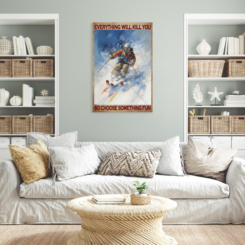 «Skiing so choisir Quelque chose d'amusant» - 1 pièce rectangulaire, L 24 po x H 36 po