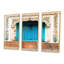 Porte bleue indienne traditionnelle - ensemble d'art mural sur toile rétro encadré de 3-1820395568-1820395569