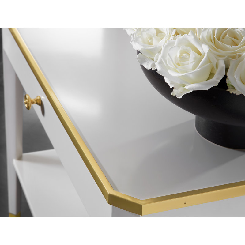 Modern History 1 - Drawer Nightstand, White/Gold