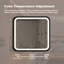 Miroir de meuble-lavabo de salle de bain 32 po x 32 po avec fond de panier, cadre en alliage d'aluminium noir, luminosité élevée, tactile à intensité variable, contrôle de l'interrupteur mural, antibuée, réglable IRC 95 3000K-4500K-6000K, IP54 Wat